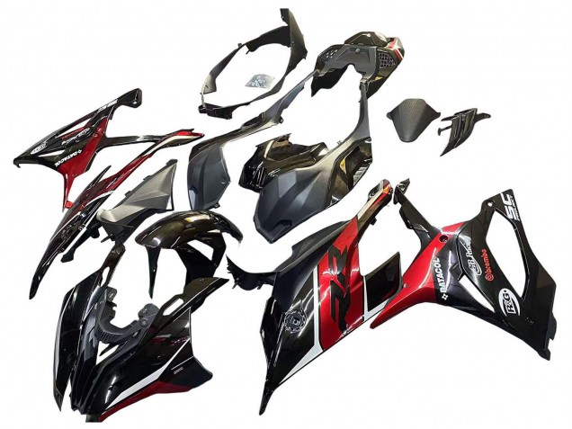 Carénages Moto BMW S1000RR 2019-2022 - Noir Rouge Foncé