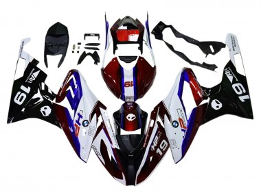 Kits Carénage Moto ABS BMW S1000RR 2015-2016 - Blanc Rouge Bleu Noir