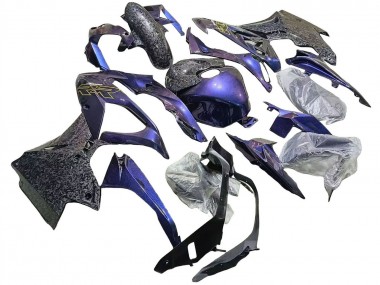 Carénages Moto BMW S1000RR 2015-2016 - Pente Violet Bleu Fibre de Carbone Forgée
