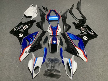 Plastique Moto ABS BMW S1000RR 2009-2014 - Blanc Rouge Bleu Noir Brillant