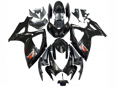 Carénages Moto Suzuki GSXR 600 / GSXR 750 2006-2007 - Noir Brillant Argent Rouge