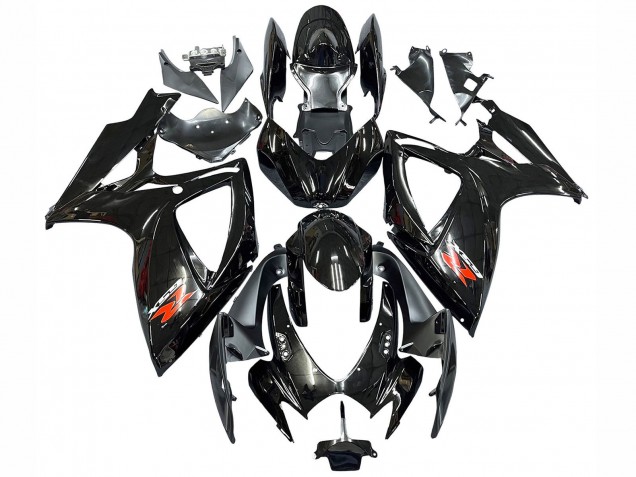 Carénages Moto Suzuki GSXR 600 / GSXR 750 2006-2007 - Noir Brillant Argent Rouge