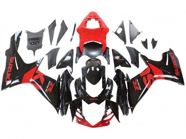 Kits Carénage Moto Suzuki GSXR 600 / GSXR 750 2011-2024 - Rouge Noir Brillant