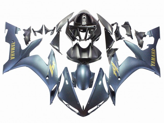 Carénages Moto Yamaha YZF 1000 R1 2004-2006 - Bleu Foncé Or Décalque