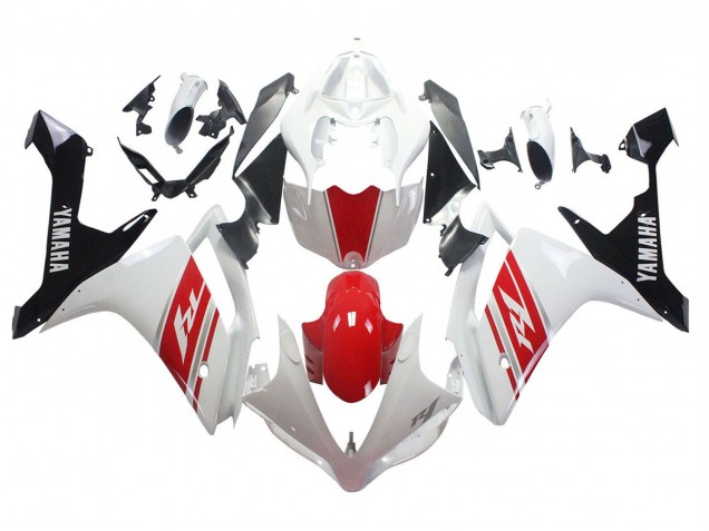Carénage Moto Yamaha YZF 1000 R1 2007-2008 - Blanc Rouge Noir