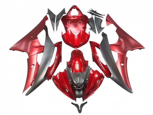 Carénages Moto Yamaha YZF 600 R6 2008-2016 - Rouge Gris