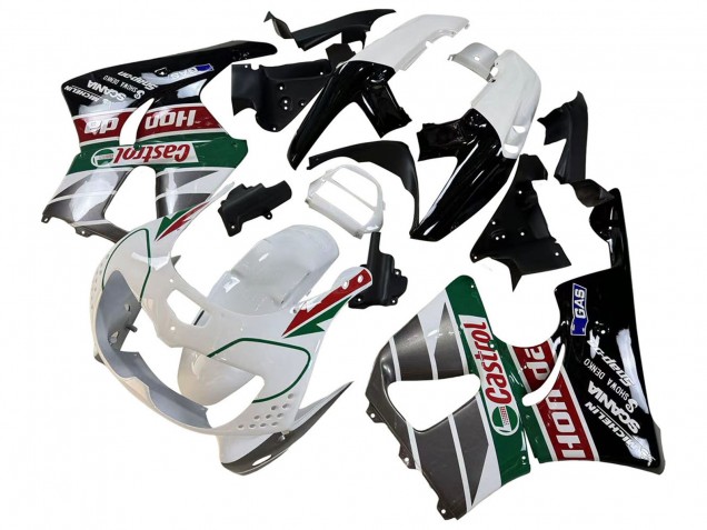Carénages Moto Honda CBR900RR 893 1996-1997 - Blanc Vert Gris Noir Brillant Castrol