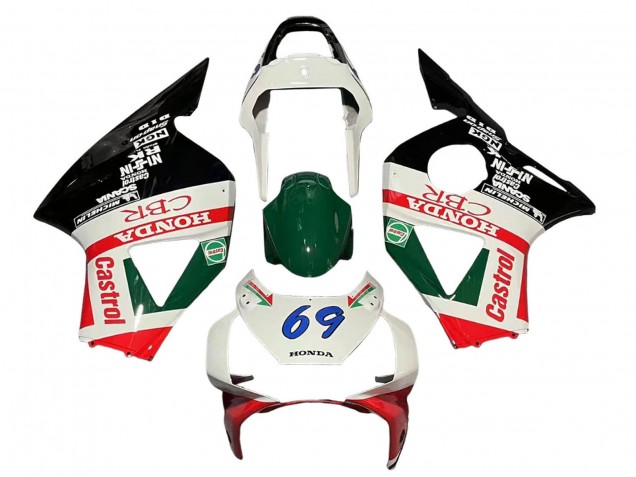 Carénages Moto Honda CBR900RR 954 2002-2003 - Blanc Rouge Vert Noir Brillant Castrol