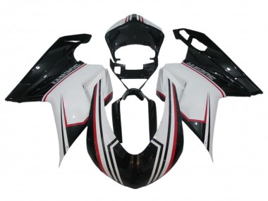 Kits Carénage Moto ABS Ducati 848/1098/1198 2007-2014 - Blanc Rouge Noir Brillant