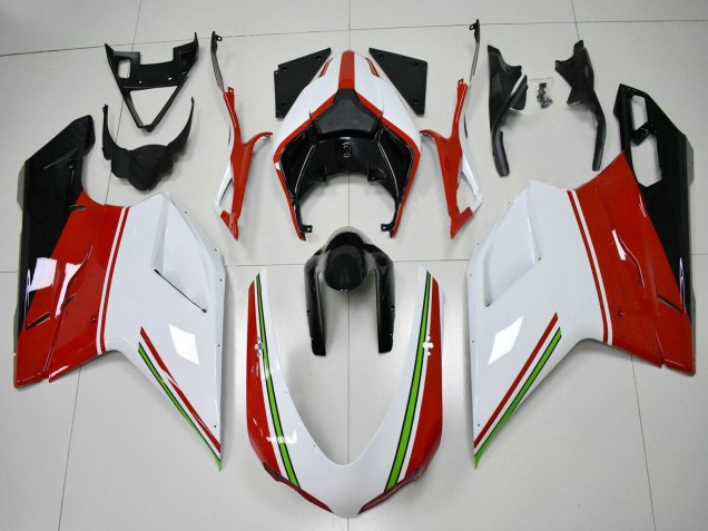 Carénages Moto Ducati 848/1098/1198 2007-2014 - Blanc Rouge Vert Noir Brillant