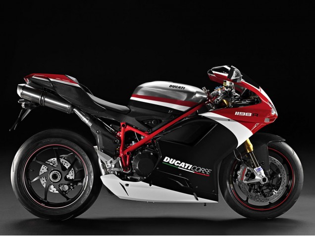 Carénages Moto Ducati 848/1098/1198 2007-2014 - Blanc Rouge Noir Brillant