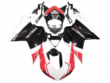 Carénages Moto Ducati 848/1098/1198 2007-2014 - Blanc Rouge Noir Brillant