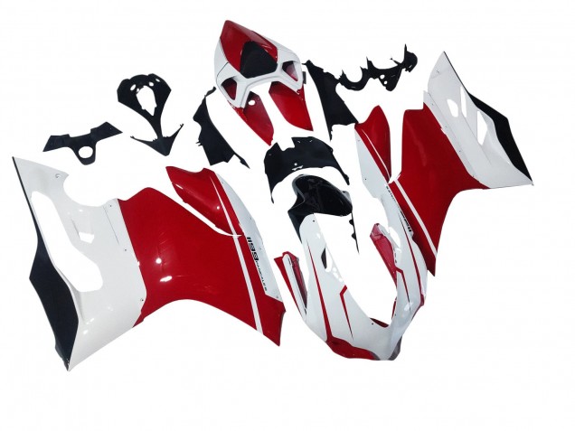 Carénages Moto Ducati 1199 2011-2014 - Blanc Rouge Noir Brillant
