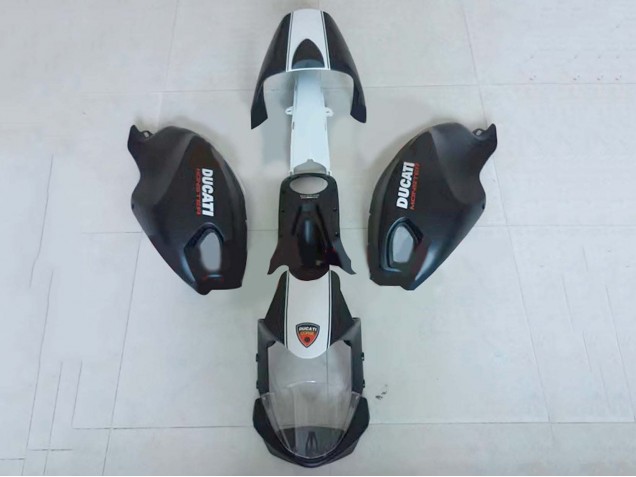 Carénages Moto Ducati Monster 696 796 1100 1100S 2008-2012 - Blanc Noir Mat