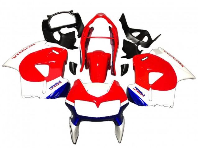 Carénages Moto Honda VFR 800 1998-2001 - Blanc Rouge Bleu