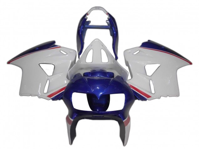 Carénages Moto Honda VFR 800 1998-2001 - Blanc Bleu Rouge