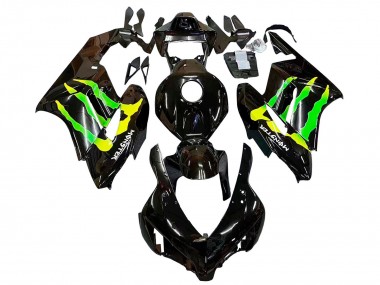 Carénages Moto Honda CBR1000RR 2004-2005 - Noir Brillant Jaune Vert Monstre