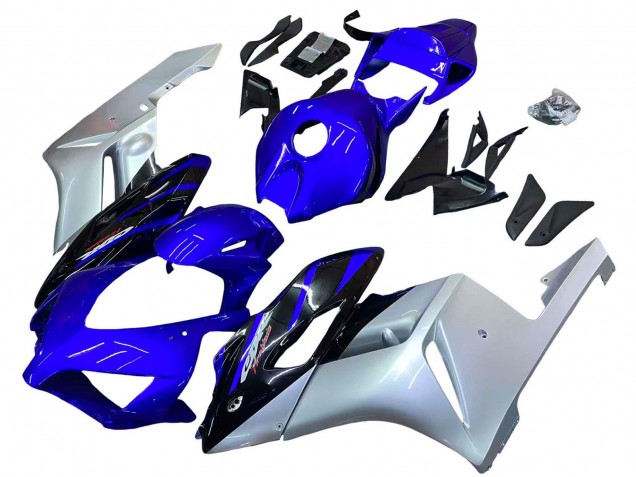 Carénages Moto Honda CBR1000RR 2004-2005 - Argent Bleu Noir Brillant