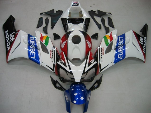 Carénages Moto Honda CBR1000RR 2004-2005 - Blanc Bleu Rouge Noir Brillant Étoile EuroBet Lee