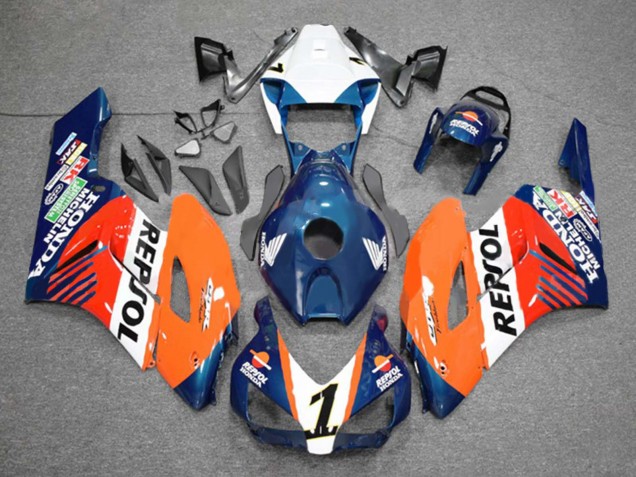 Carénages Moto Honda CBR1000RR 2004-2005 - Orange Blanc Rouge Bleu Repsol