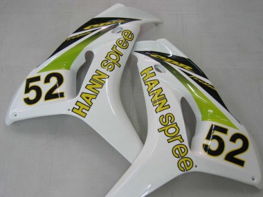 Carénages Moto Honda CBR1000RR 2006-2007 - Blanc Vert Noir Brillant Hannspree 52