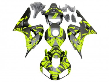 Carénages Moto Honda CBR1000RR 2006-2007 - Fluorescent Vert Noir Mat