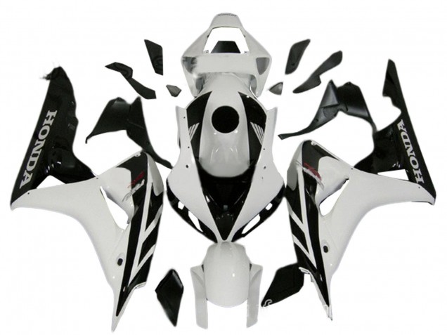 Kits Carénage Moto Honda CBR1000RR 2006-2007 - Blanc Noir Brillant