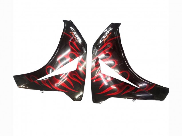 Carénage Moto Honda CBR1000RR 2008-2011 - Noir Brillant Rouge Flamme