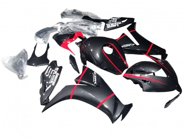 Carénages Moto Honda CBR1000RR 2012-2016 - Noir Fibre de Carbone Rouge