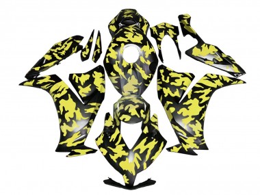 Carénages Moto Honda CBR1000RR 2012-2016 - Jaune Gris Noir Camouflage