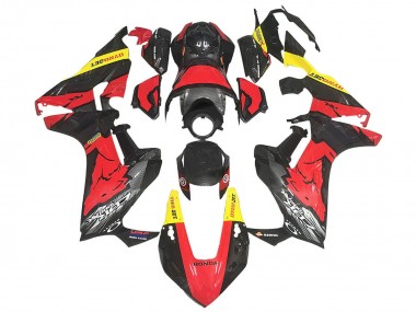 Carénages Moto Honda CBR1000RR 2017-2023 - Rouge Jaune Noir Fibre de Carbone