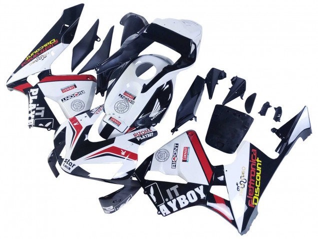 Carénages Moto Honda CBR600RR 2003-2004 - Blanc Rouge Noir Brillant DENSO Rimont