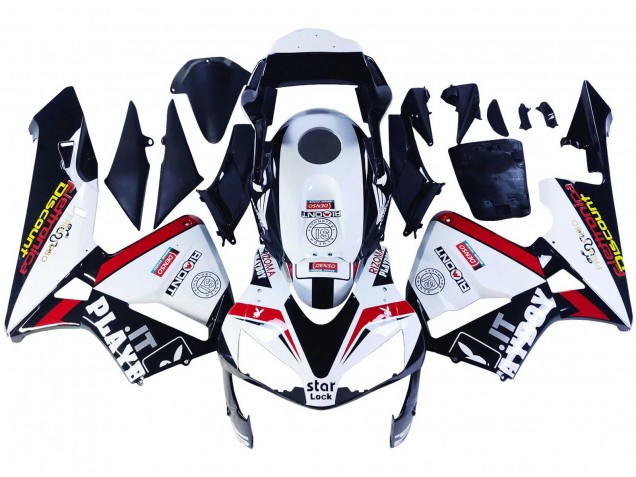 Carénages Moto Honda CBR600RR 2003-2004 - Blanc Rouge Noir Brillant DENSO Rimont