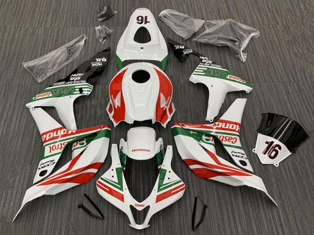 Carénages Moto Honda CBR600RR 2007-2008 - Blanc Rouge Vert Noir Brillant Castrol 16