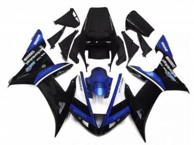 Carénages Moto Yamaha YZF R1 2002-2003 - Noir Blanc Bleu