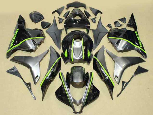 Carénages Moto Honda CBR600RR 2009-2012 - Argent Noir Brillant Fluorescent Vert Doubler