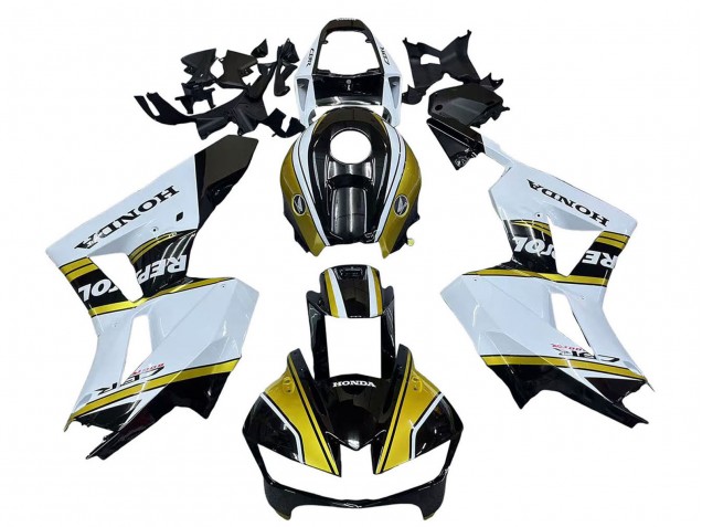Carénages Moto Honda CBR600RR 2013-2023 - Blanc Or Noir Brillant Repsol