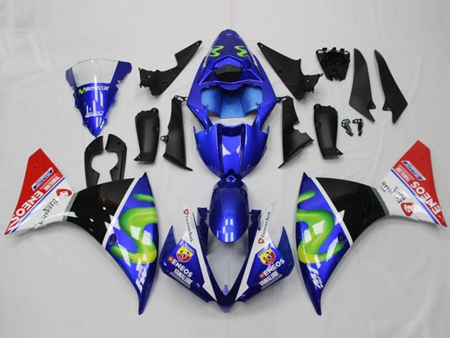 Carénages Moto Yamaha YZF R1 2012-2014 - Bleu Blanc Rouge Noir Brillant Vert ENEOS Yamalube