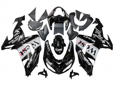 Carénages Moto Kawasaki ZX10R 2006-2007 - Noir Brillant Blanc West