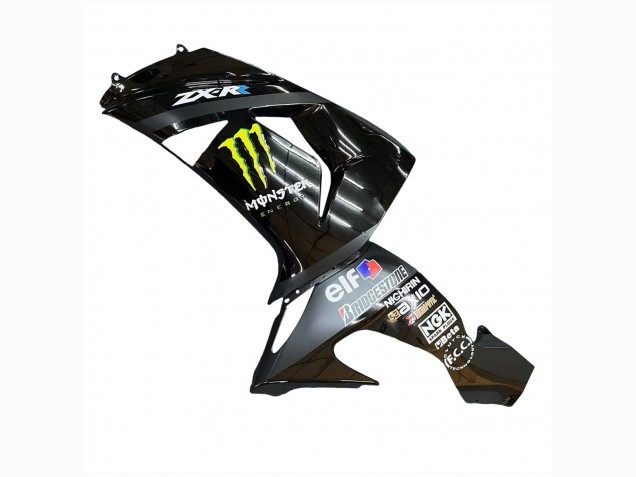Carénages Moto Kawasaki ZX10R 2006-2007 - Gris Jaune Noir Brillant Monstre Elf