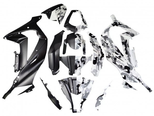 Carénages Moto Kawasaki ZX10R 2008-2010 - Blanc Noir Diviser