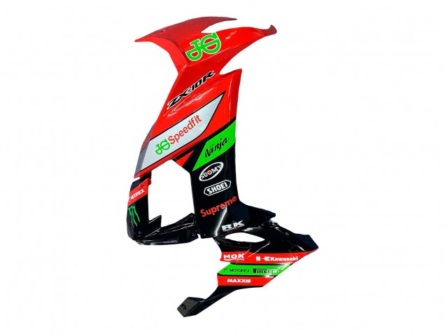 Carénages Moto Kawasaki ZX10R 2008-2010 - Rouge Vert Noir