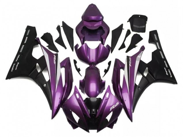 Carénages Moto Yamaha YZF R6 2006-2007 - Violet Noir Mat Santander