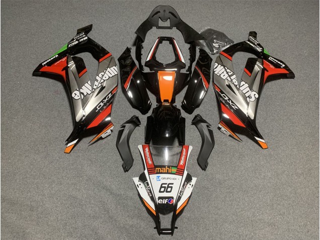 Carénages Moto Kawasaki ZX10R 2011-2015 - Blanc Orange Noir Mahi Elf 66 Superbike