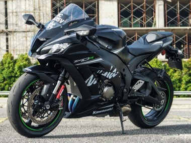 Carénages Moto Kawasaki ZX10R 2011-2015 - Noir Mat Blanc Vert Neige Décalque