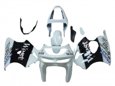 Carénages Moto Kawasaki ZX6R 1998-1999 - Blanc Noir West Mobil