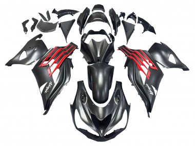 Carénages Moto Kawasaki ZX14R ZZR1400 2012-2024 - Noir Mat Rouge Blanc Ninja