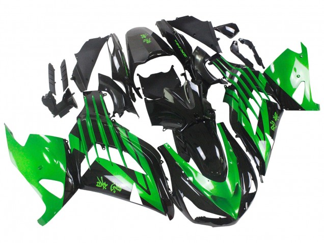 Kits Carénage Moto Kawasaki ZX14R ZZR1400 2012-2024 - Vert Noir Brillant