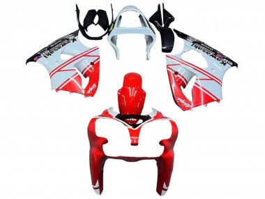 Carénages Moto Kawasaki ZX6R 2000-2002 - Blanc Rouge Noir