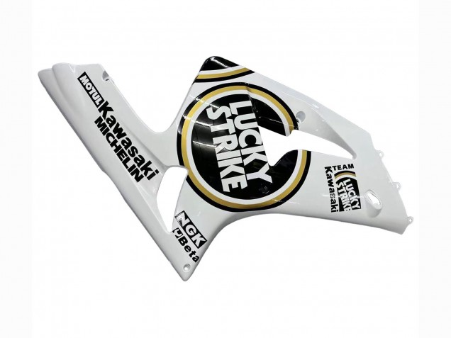 Carénages Moto Kawasaki ZX6R 2003-2004 - Blanc Noir Motul Lucky Strike